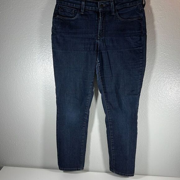 NYDJ Womens Alina Jeans Convertible Ankle Lift Tuck Technology Blue Dark Wash 6P - Picture 1 of 11